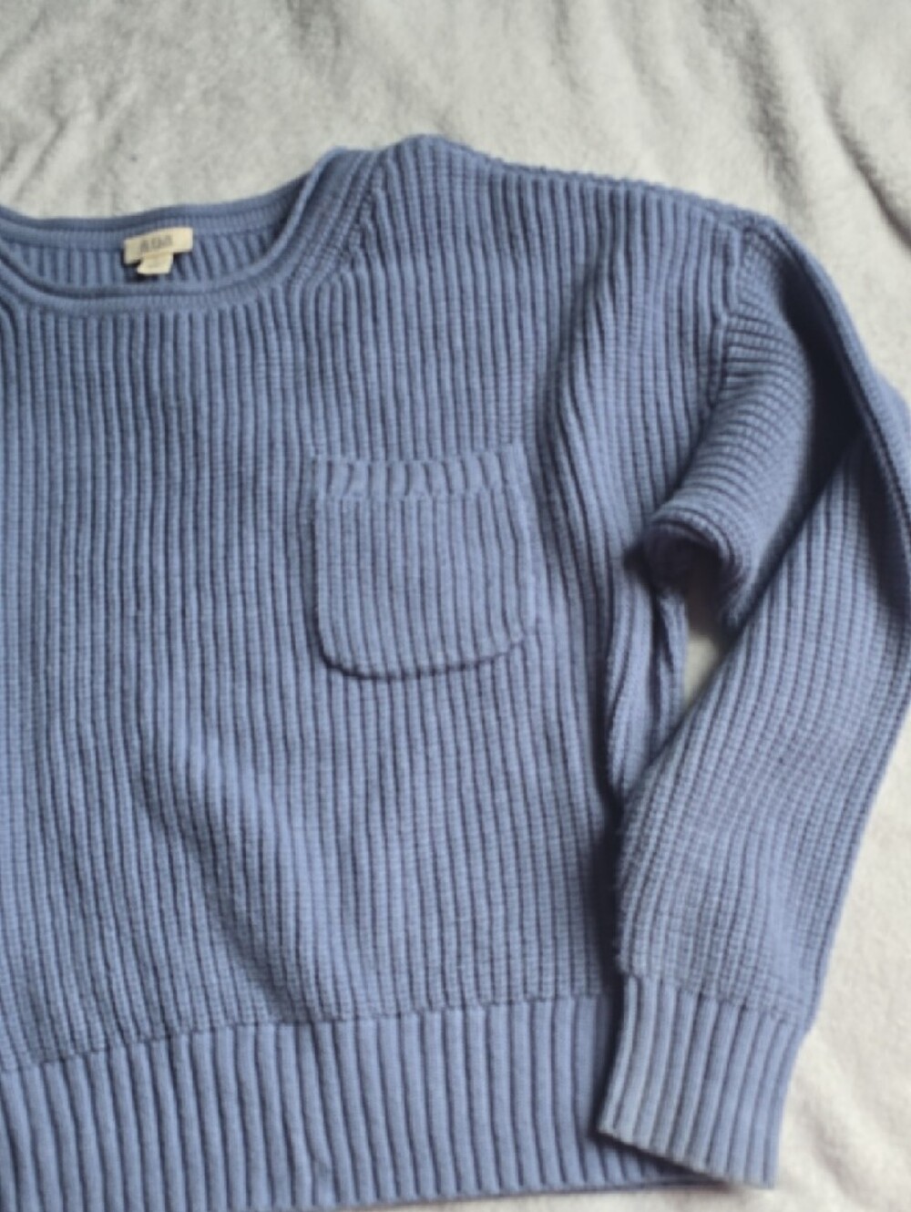 a.n.a Light Blue Ribbed Crewneck Sweater